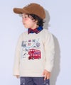 ベビー服 男の子 子ども服 こども キッズ 乗り物 ロンドンバス ワッペン 刺繍 海外 プリント アイボリー(12) モデル画像3