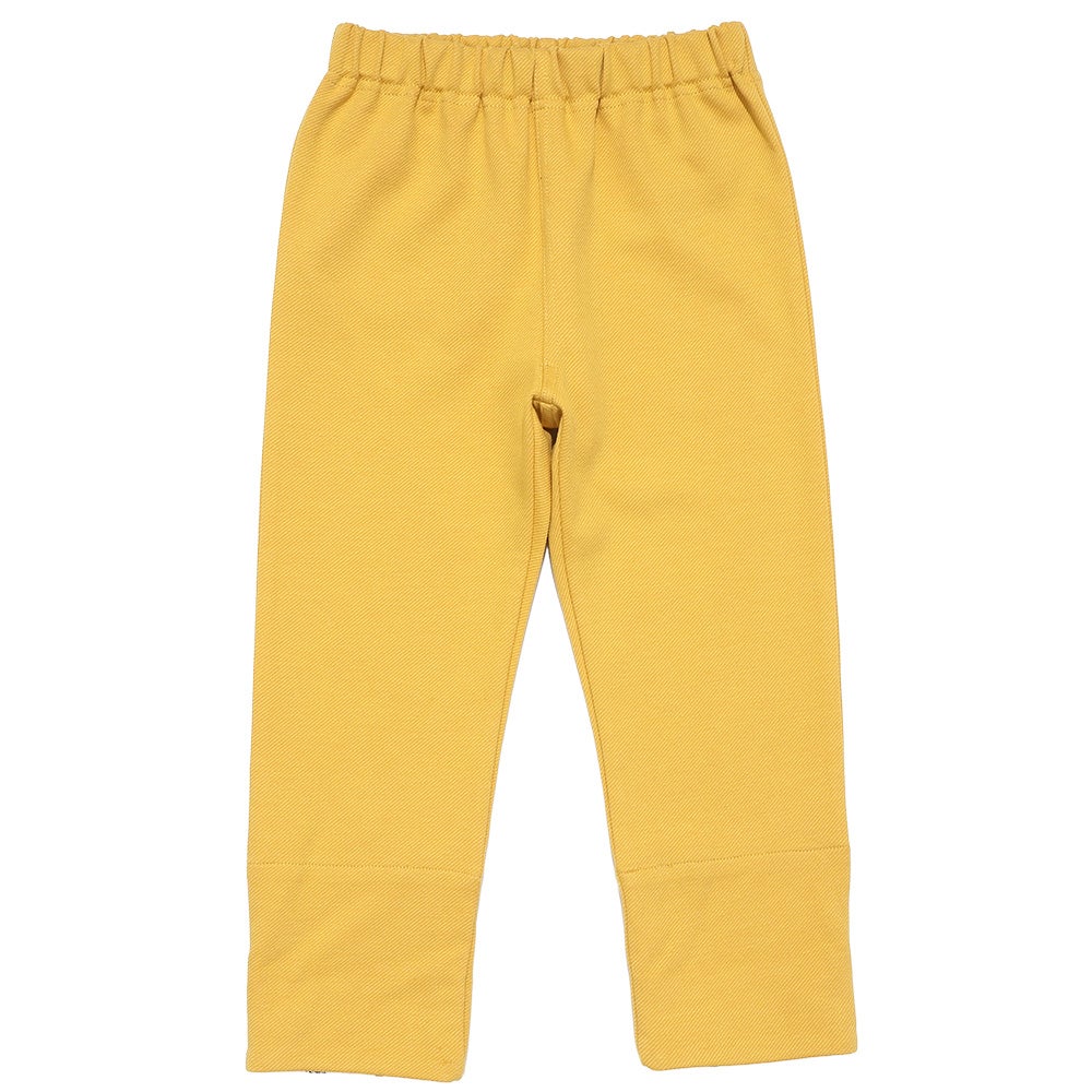 ベビー服 男の子 子ども服 こども キッズストレッチ ツイルニット 乗り物 ロゴ 折り返し 2way ロングパンツ イエロー(04) デザインポイント1