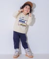 ベビー服 男の子 子ども服 こども キッズストレッチ ツイルニット 乗り物 ロゴ 折り返し 2way ロングパンツ ネイビー(06) モデル画像1