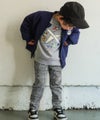 ベビー服 男の子 子ども服 こども キッズ 飛行機 カラフル 恐竜 ワッペン 刺繍 裏毛トレーナー 杢ｸﾞﾚｰ(92) モデル画像3