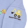 ベビー服 男の子 はたらく車 ショベルカー ハンバーガー ロゴ刺繍 乗り物 裏毛トレーナー ブルー(61) デザインポイント2