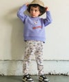 ベビー服 男の子 ストレッチ オリジナルプリント 乗り物 ロボット レギンスパンツ アイボリー(12) モデル画像全身