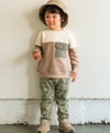 ベビー服 男の子 ストレッチ オリジナルプリント 乗り物 ロボット レギンスパンツ カーキ(82) モデル画像2