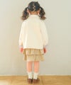 ベビー服 女の子 音符刺繍 花柄切替え 襟つき キルトニットジャケット アイボリー(12) モデル画像3