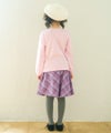 ベビー服 女の子 綿100％ リボンつきドレスミラープリント Tシャツ ピンク(02) モデル画像3