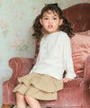 ベビー服 女の子 綿100％ リボンつきドレスミラープリント Tシャツ オフホワイト(11) モデル画像2