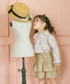 ベビー服 女の子 ギャザーフリル コーデュロイキュロットパンツ ベージュ(51) モデル画像2