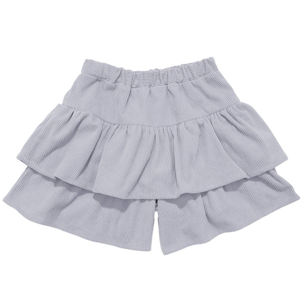 ベビー服 女の子 ギャザーフリル コーデュロイキュロットパンツ ブルー(61) 背面