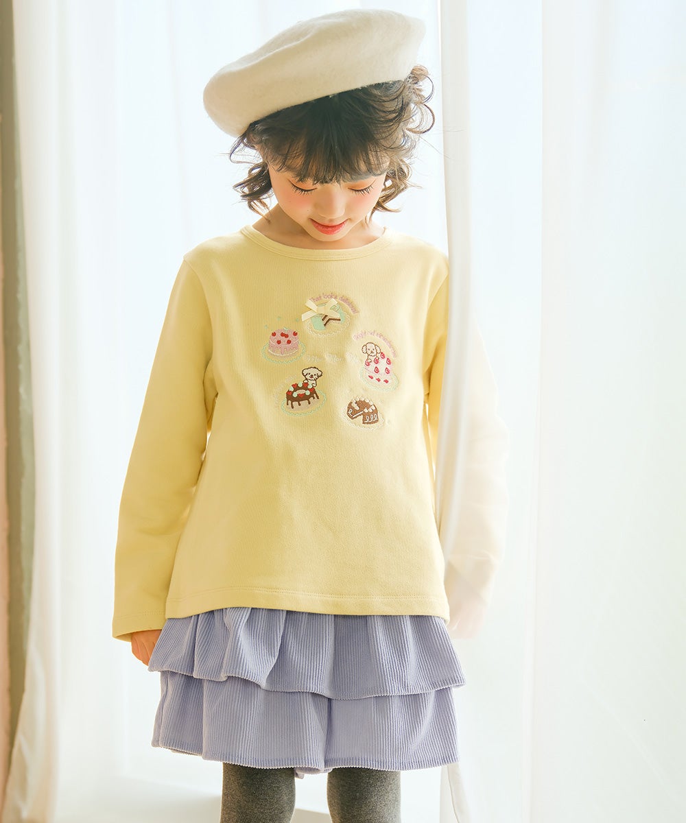 ベビー服 女の子 ギャザーフリル コーデュロイキュロットパンツ ブルー(61) モデル画像2