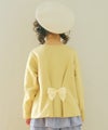 ベビー服 女の子 スイーツ刺繍 バックリボンつきトレーナー イエロー(04) モデル画像全身
