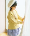 ベビー服 女の子 スイーツ刺繍 バックリボンつきトレーナー イエロー(04) モデル画像1