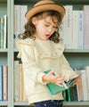 ベビー服 女の子 音符刺繍 フリルつき 長そでトレーナー アイボリー(12) モデル画像アップ