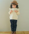 ベビー服 女の子 音符刺繍 フリルつき 長そでトレーナー アイボリー(12) モデル画像全身