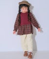 ベビー服 男の子 男女兼用 コーデュロイ ロングパンツ アイボリー(12) モデル画像アップ
