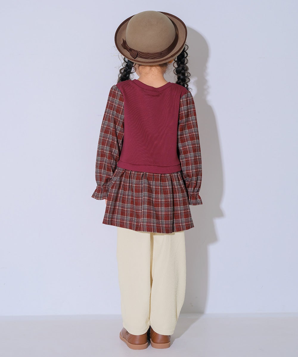 ベビー服 男の子 男女兼用 コーデュロイ ロングパンツ アイボリー(12) モデル画像2