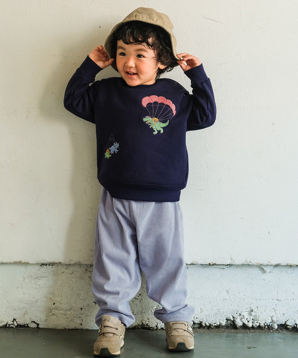 ベビー服 男の子 男女兼用 コーデュロイ ロングパンツ ブルー(61) モデル画像アップ