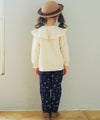 ベビー服 女の子 音符＆ブランドロゴ オリジナルプリント レギンスパンツ ネイビー(06) モデル画像全身