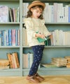 ベビー服 女の子 音符＆ブランドロゴ オリジナルプリント レギンスパンツ ネイビー(06) モデル画像1