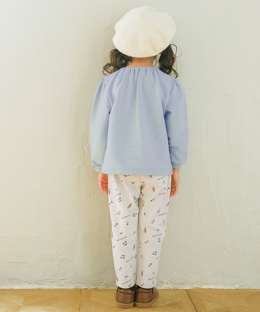 ベビー服 女の子 音符＆ブランドロゴ オリジナルプリント レギンスパンツ アイボリー(12) モデル画像3