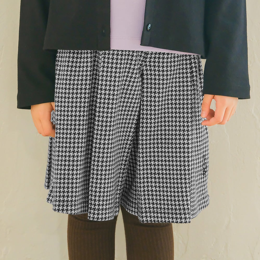 子供服 女の子 千鳥柄 音符刺繍 キュロットパンツ