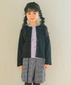 子供服 女の子 千鳥柄 音符刺繍 キュロットパンツ ホワイト×ブラック(10) モデル画像アップ