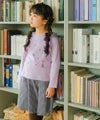 子供服 女の子 千鳥柄 音符刺繍 キュロットパンツ ホワイト×ブラック(10) モデル画像3
