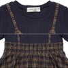 子供服 女の子 チェック柄キャミソール重ね着風 AラインTシャツ ネイビー(06) デザインポイント1