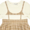 子供服 女の子 チェック柄キャミソール重ね着風 AラインTシャツ ベージュ(51) デザインポイント1