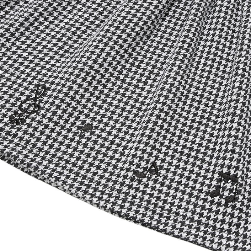 千鳥柄 キャミソール重ね着風 音符刺繍 AラインTシャツ