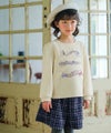 子供服 女の子 チェック柄 キュロットパンツ ネイビー(06) モデル画像1