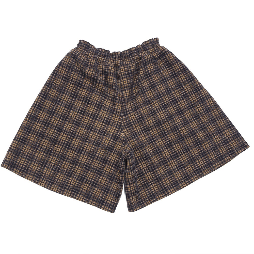 子供服 女の子 チェック柄 タック キュロットパンツ ネイビー(06) 背面