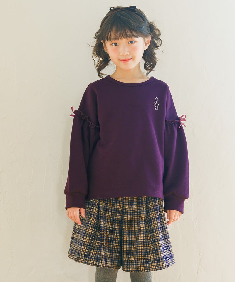 セットアップにも最適なチェックキュロットパンツ【秋冬女の子】