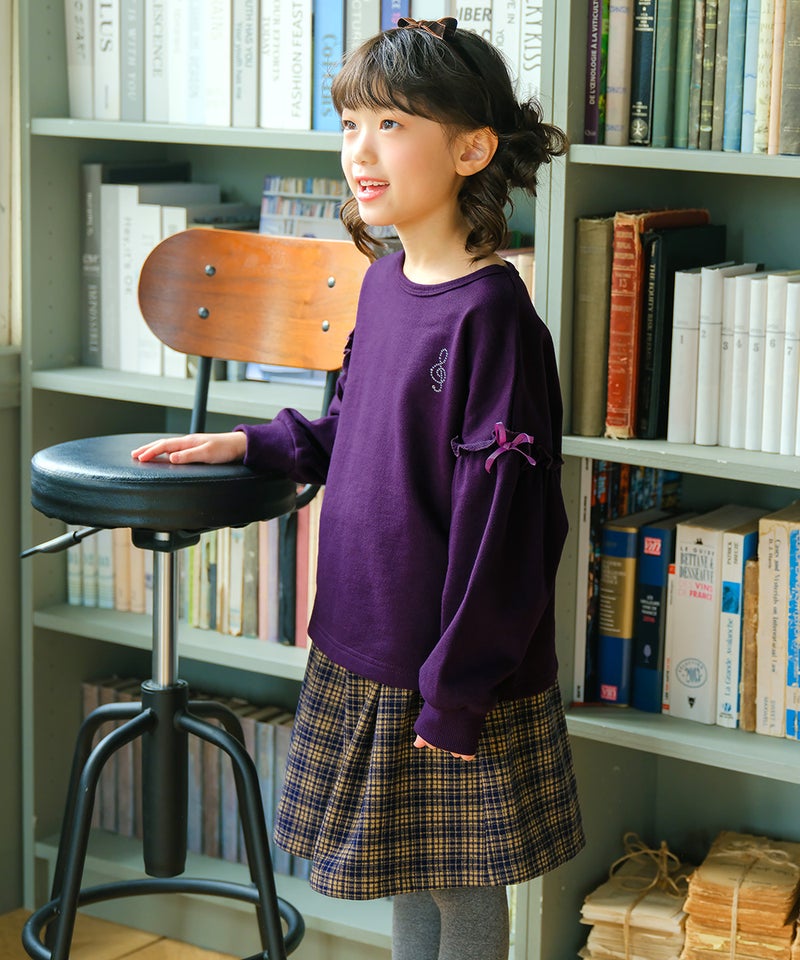 チェック柄 タック キュロットパンツ