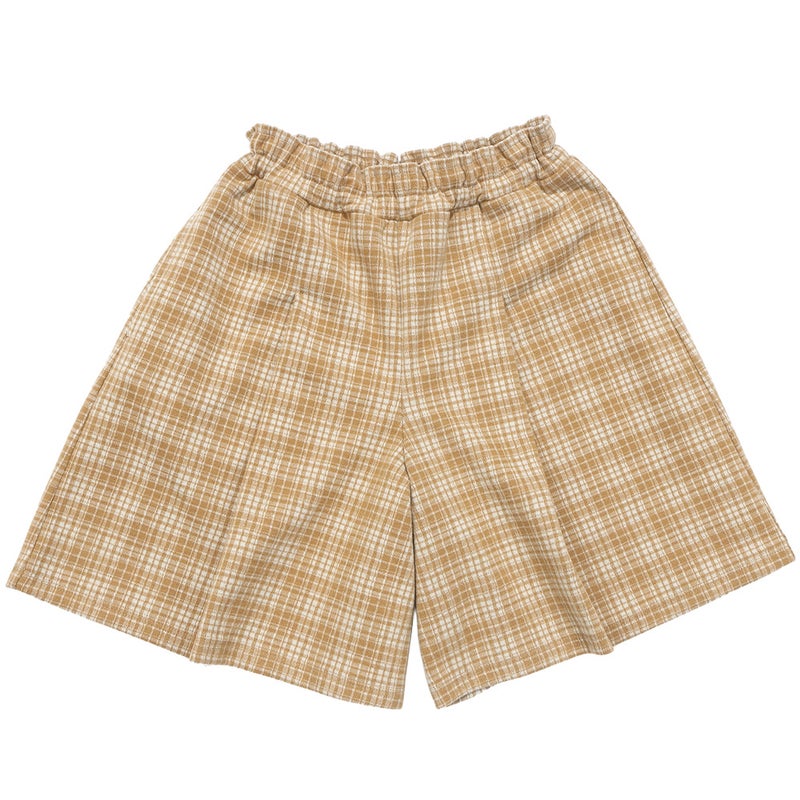 セットアップにも最適なチェックキュロットパンツ【秋冬女の子】