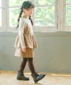 子供服 女の子 チェック柄 タック キュロットパンツ ベージュ(51) モデル画像3