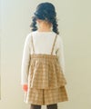 子供服 女の子 チェック柄 タック キュロットパンツ ベージュ(51) モデル画像4