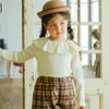 子供服 女の子 フリル 襟つき 音符 刺繍 リブカットソー