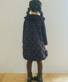子供服 女の子 フリル 襟つき 音符 刺繍 リブカットソー ブラック(00) モデル画像2