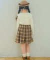 子供服 女の子 フリル 襟つき 音符 刺繍 リブカットソー オフホワイト(11) モデル画像3
