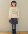 ベビー服 女の子 音符 刺繍 五線譜モチーフ リボン トレーナー アイボリー(12) モデル画像2