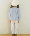 ベビー服 女の子 音符 刺繍 五線譜モチーフ リボン トレーナー ブルー(61) モデル画像3