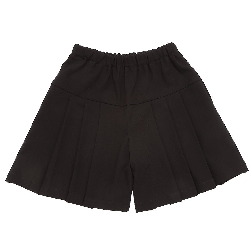 子供服 女の子 ストレッチツイル プリーツ風 キュロットパンツ ブラック(00) 正面