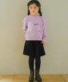 子供服 女の子 ストレッチツイル プリーツ風 キュロットパンツ ブラック(00) モデル画像1