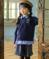 子供服 女の子 ストレッチツイル プリーツ風 キュロットパンツ 杢ｸﾞﾚｰ(92) モデル画像2