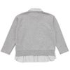 子供服 女の子 リボン ロゴ 刺繍 襟付き シャツ トレーナー 重ね着風 Tシャツ 杢ｸﾞﾚｰ(92) 背面