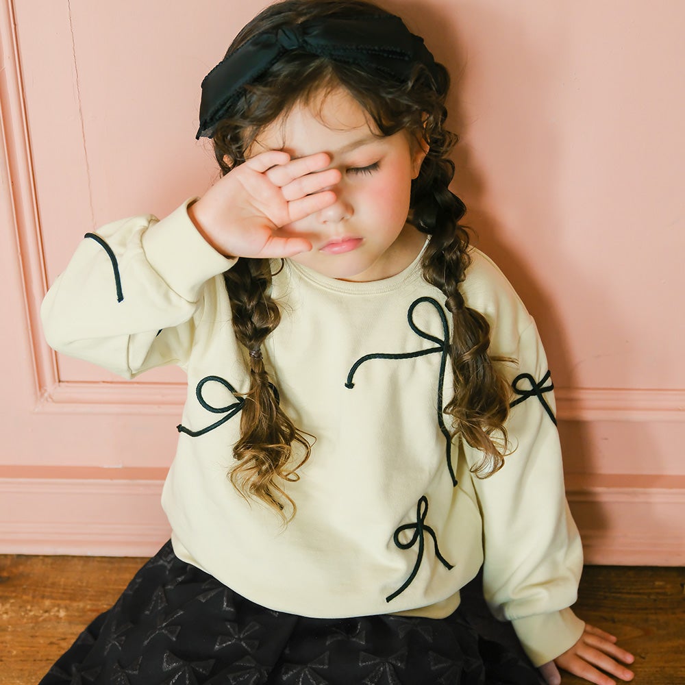 子供服 女の子 子ども服 こども キッズ ジュニア 長そで リボンモチーフつき
