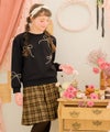 子供服 女の子 子ども服 こども キッズ ジュニア 長そで リボンモチーフつき ブラック(00) モデル画像全身