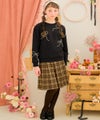 子供服 女の子 子ども服 こども キッズ ジュニア 長そで リボンモチーフつき ブラック(00) モデル画像2