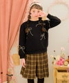 子供服 女の子 子ども服 こども キッズ ジュニア 長そで リボンモチーフつき ブラック(00) モデル画像3