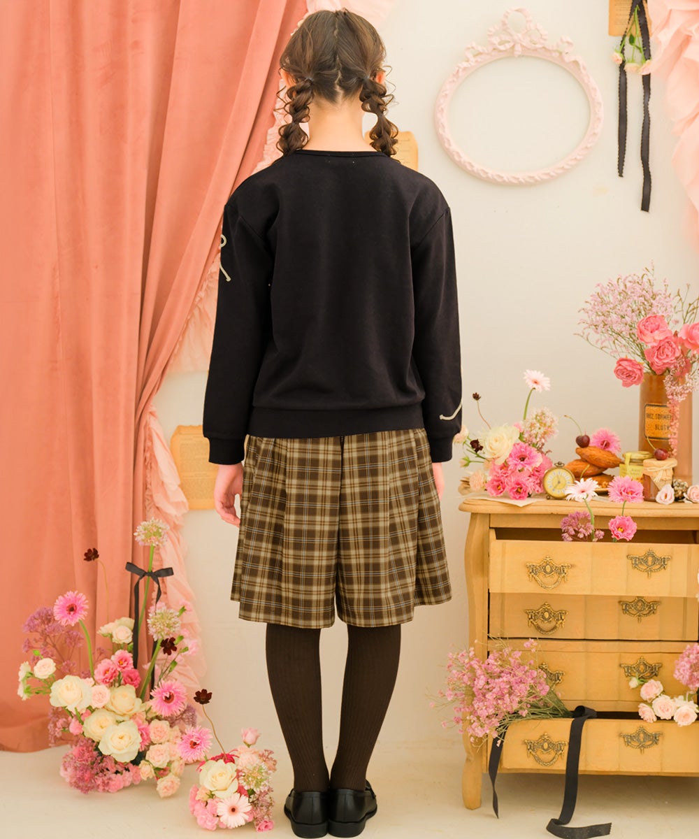 子供服 女の子 子ども服 こども キッズ ジュニア 長そで リボンモチーフつき ブラック(00) モデル画像4